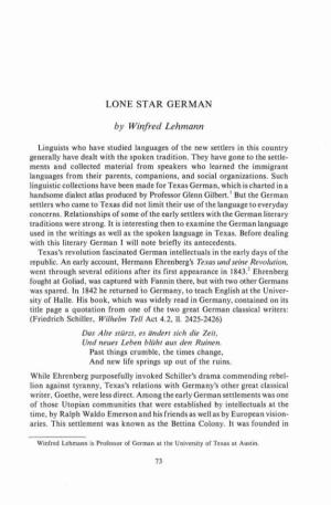 LONE STAR GERMAN by Winfred Lehmann