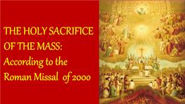 The Mass and the Eucharist