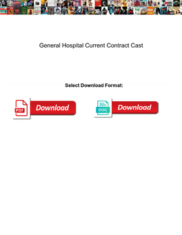 General Hospital Current Contract Cast