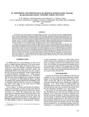 36. Deposition and Provenance of Miocene Intraclastic Chalks, Blake-Bahama Basin, Western North Atlantic1