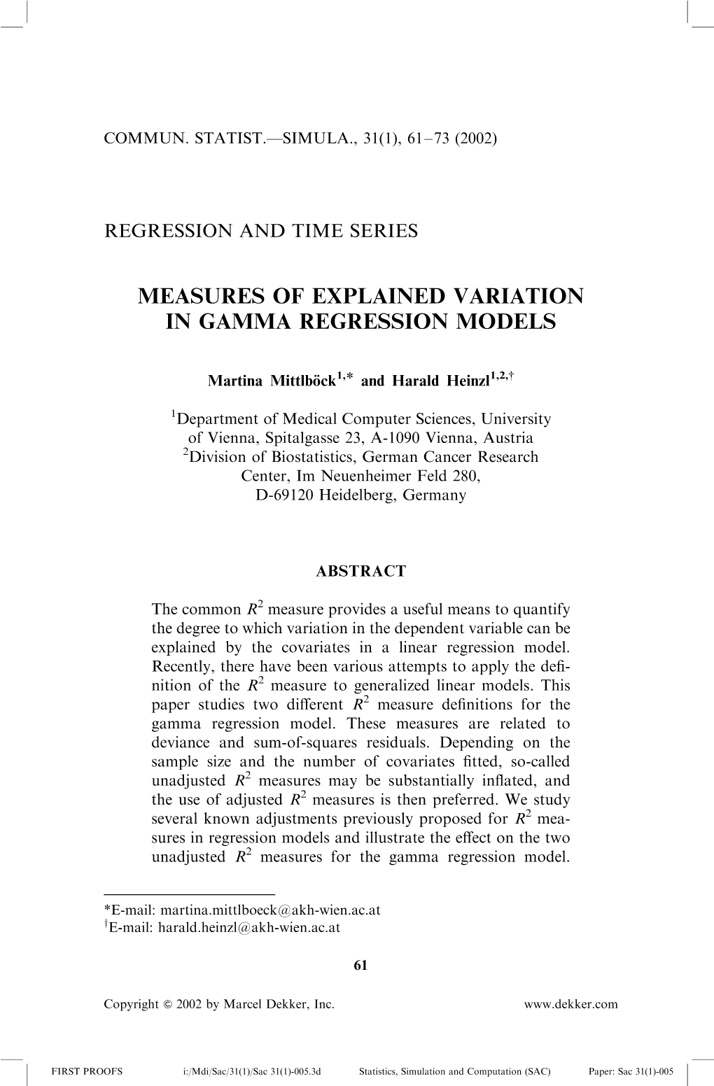 Measures of Explained Variation in Gamma Regression Models