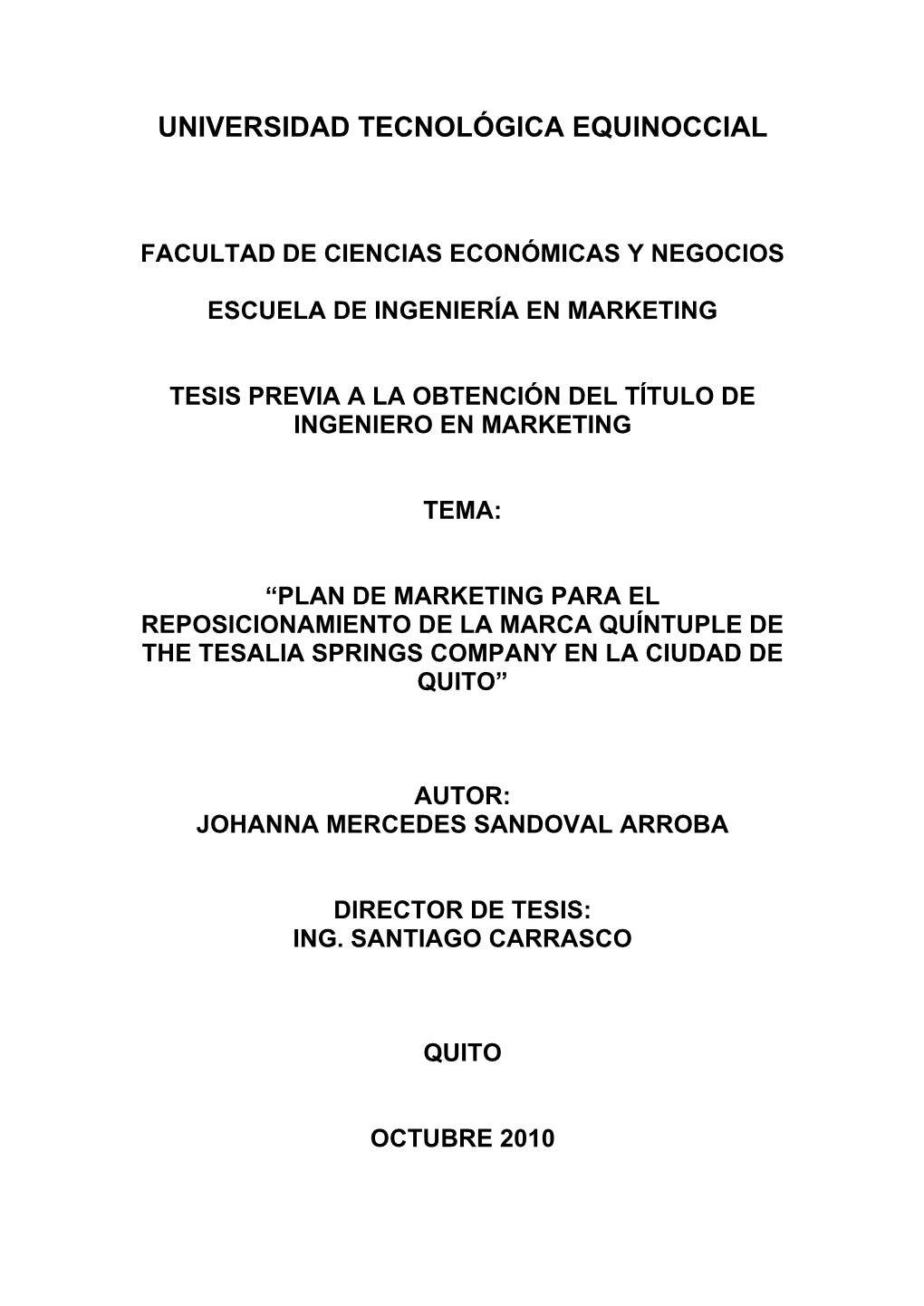 Matriz De Madurez De La Estrategia Tesalia - Marca Quintuple 2010