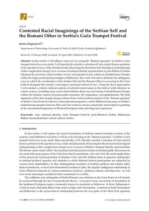 Contested Racial Imaginings of the Serbian Self and the Romani Other in Serbia’S Guˇcatrumpet Festival