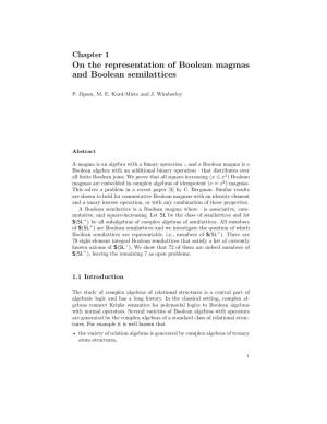 On the Representation of Boolean Magmas and Boolean Semilattices