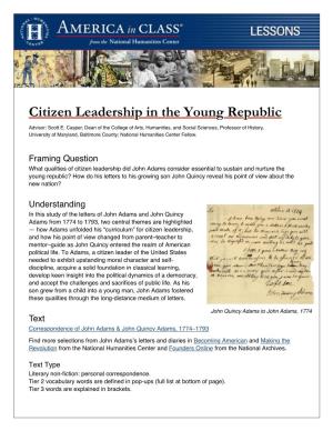 Citizen Leadership in the Young Republic