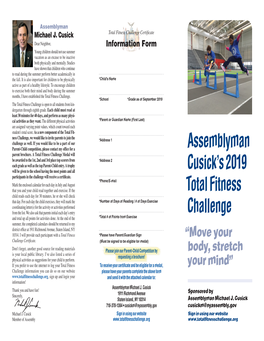 Assemblyman Cusick's 2019 Total Fitness Challenge