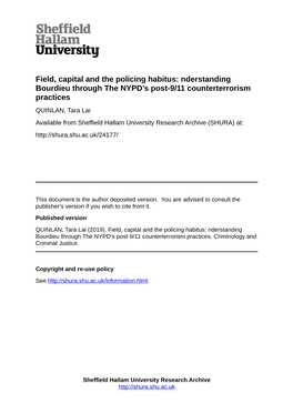 Field, Capital and the Policing Habitus