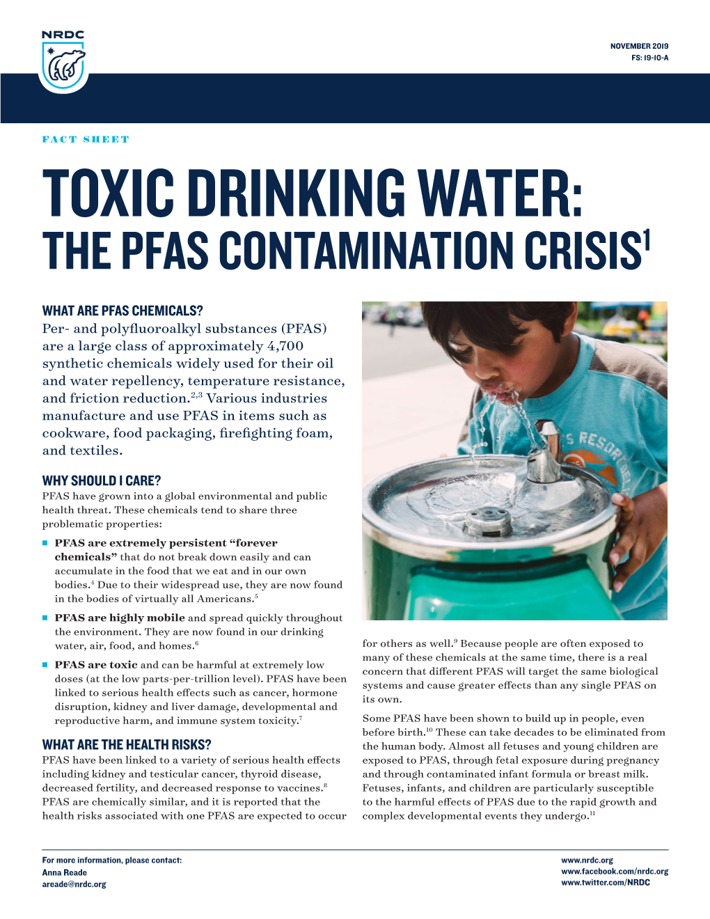 Toxic Drinking Water: the Pfas Contamination Crisis1