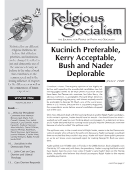 Religious Socialism Spring 2001