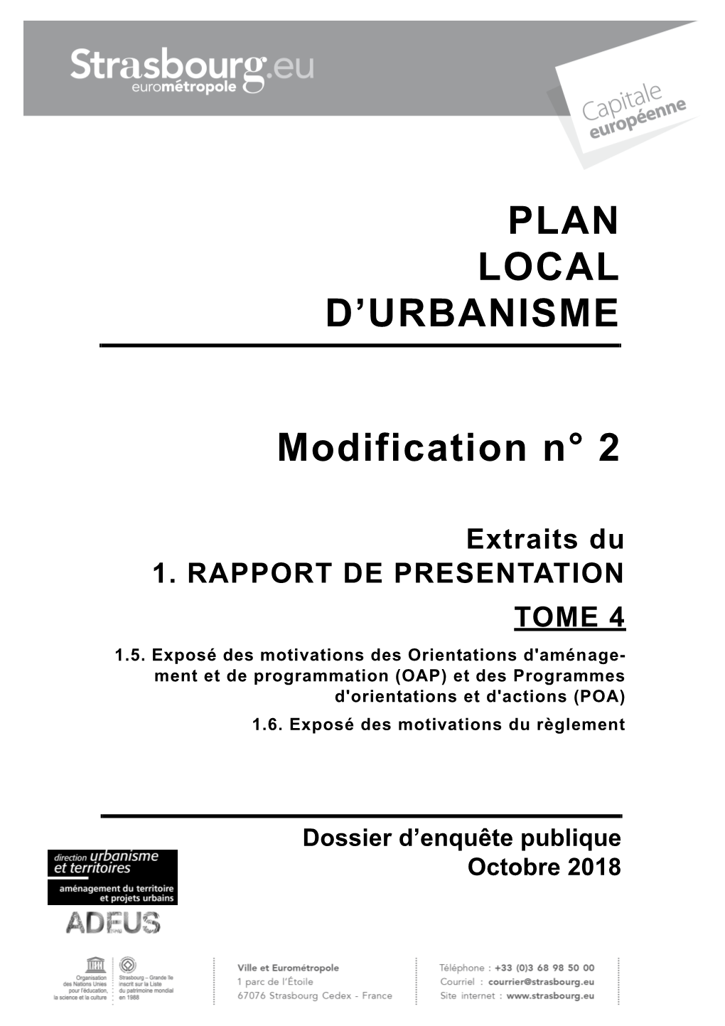 PLAN LOCAL D'urbanisme Modification N° 2