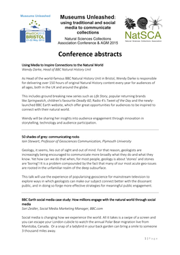 Abstracts of the Talks