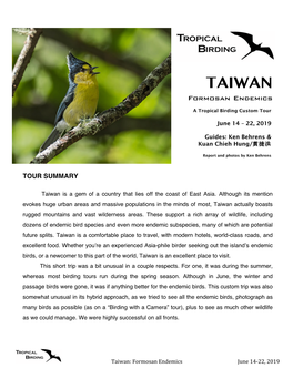 TAIWAN Formosan Endemics