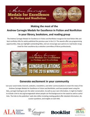 Making the Most of the Andrew Carnegie Medals for Excellence in Fiction and Nonfiction in Your Library, Bookstore, and Reading Group