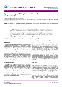 Segmented Lineage and Straight Line in Modern Perspectives