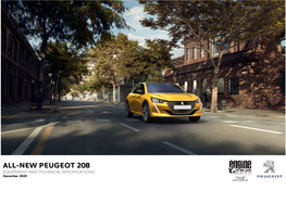 ALL-NEW PEUGEOT 208 EQUIPMENT and TECHNICAL SPECIFICATIONS December 2020 PEUGEOT 208 Range: Standard Specification