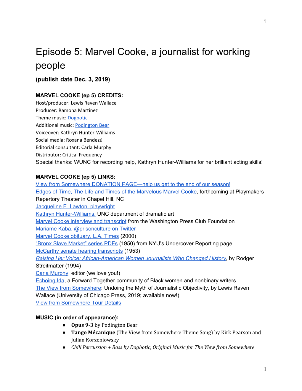 Episode 5: Marvel Cooke, a Journalist for Working People (Publish Date Dec