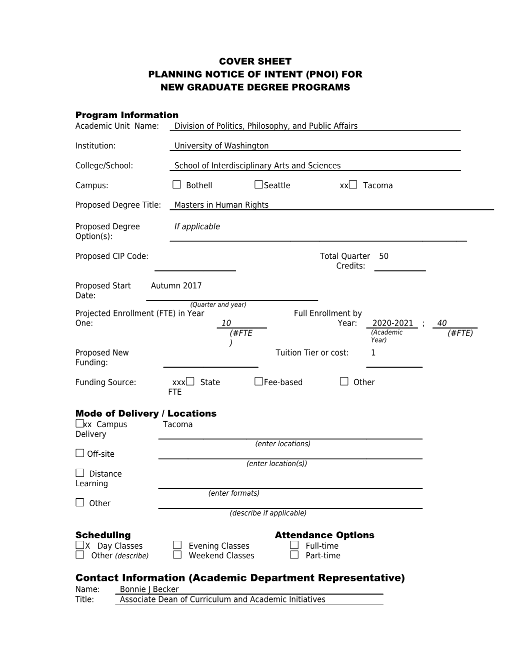 Planning Notice of Intent (Pnoi) For