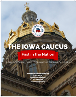A Precinct Chair's Guide to Organizing the Iowa Caucuses