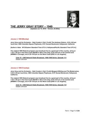 THE JERRY GRAY STORY – 1949 [Updated Jun 15, 2018 – Version JG.004E]