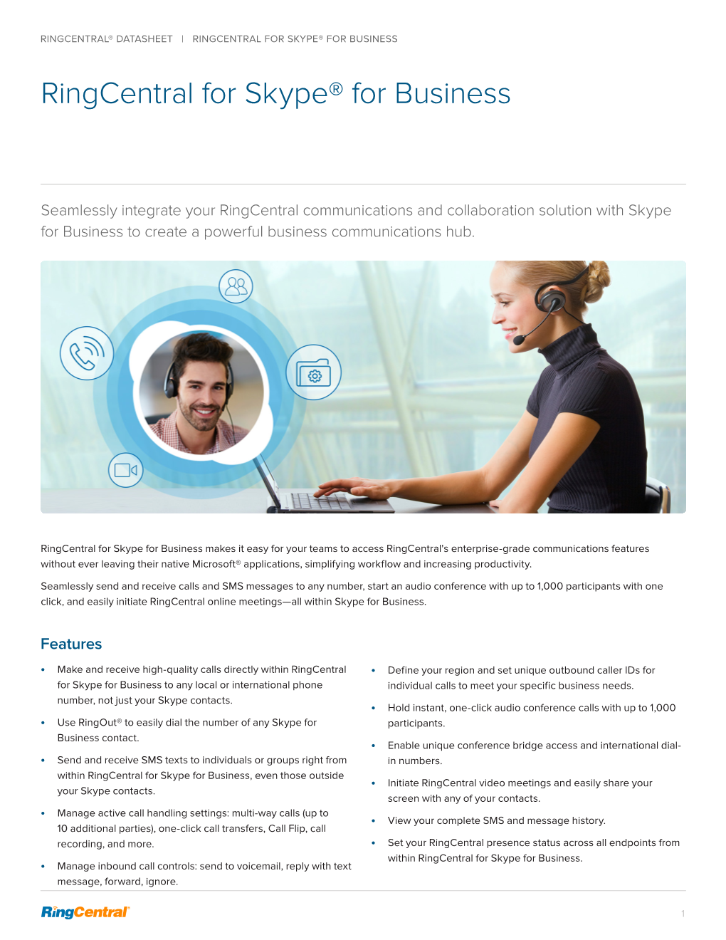 Ringcentral for Skype® for Business