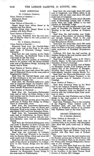6142 the London Gazette, 15 August, 1924. First Schedule