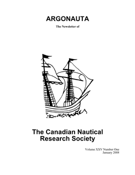 ARGONAUTA the Canadian Nautical Research Society