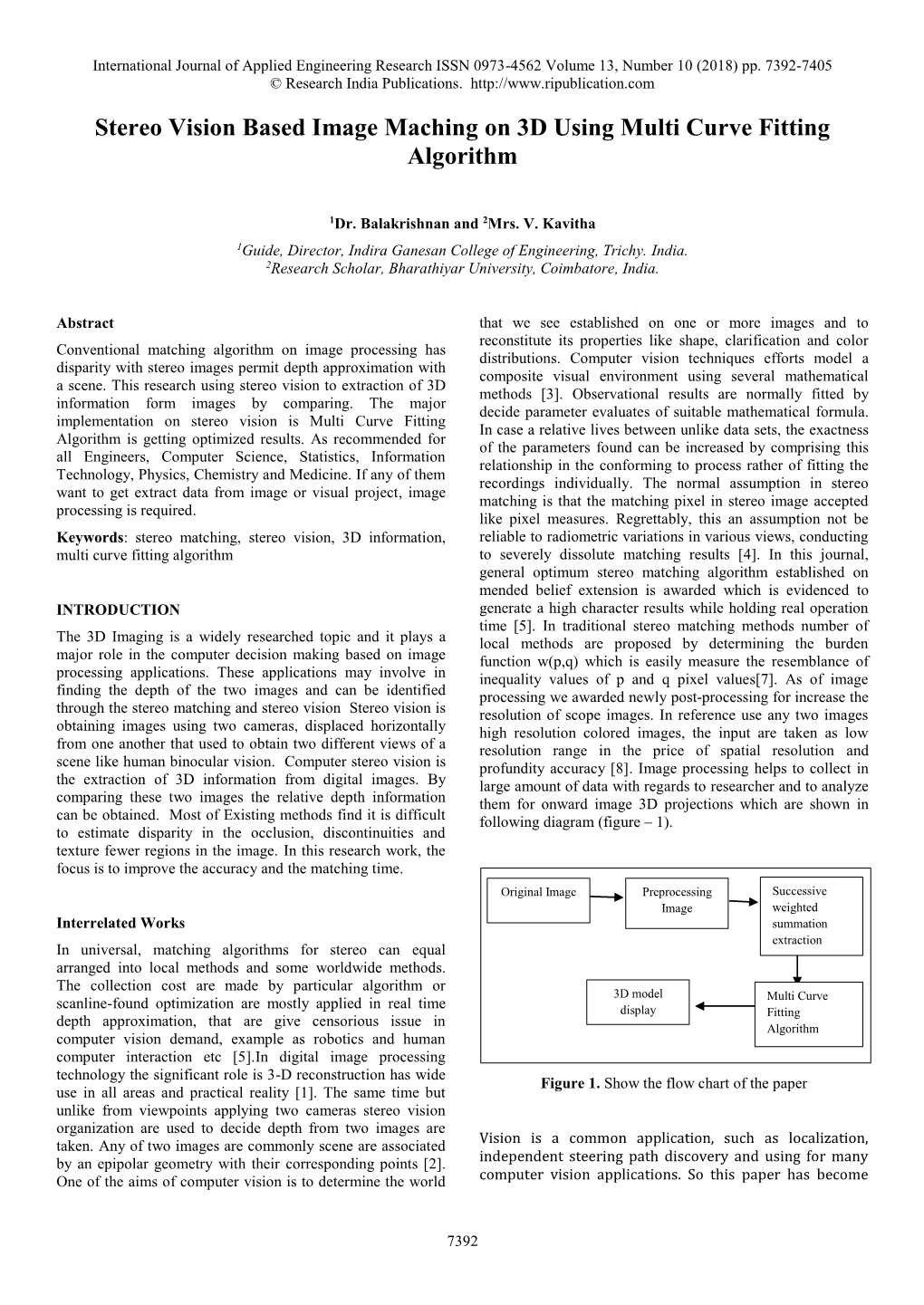 Stereo Vision Based Image Maching on 3D Using Multi Curve Fitting Algorithm