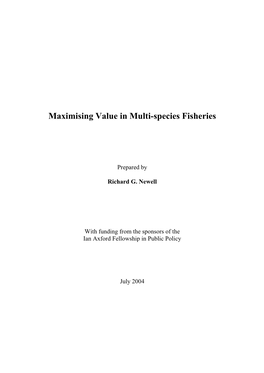 Maximising Value in Multi-Species Fisheries
