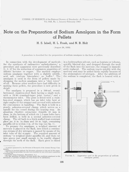 Note on the Preparation of Sodium Amalgam in the Form of Pellets H