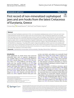 First Record of Non-Mineralized Cephalopod Jaws and Arm Hooks