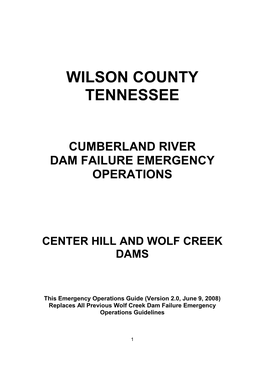 Cumberland River Dam Failure Emergency Operations