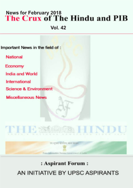 Crux of the Hindu and PIB Vol 42