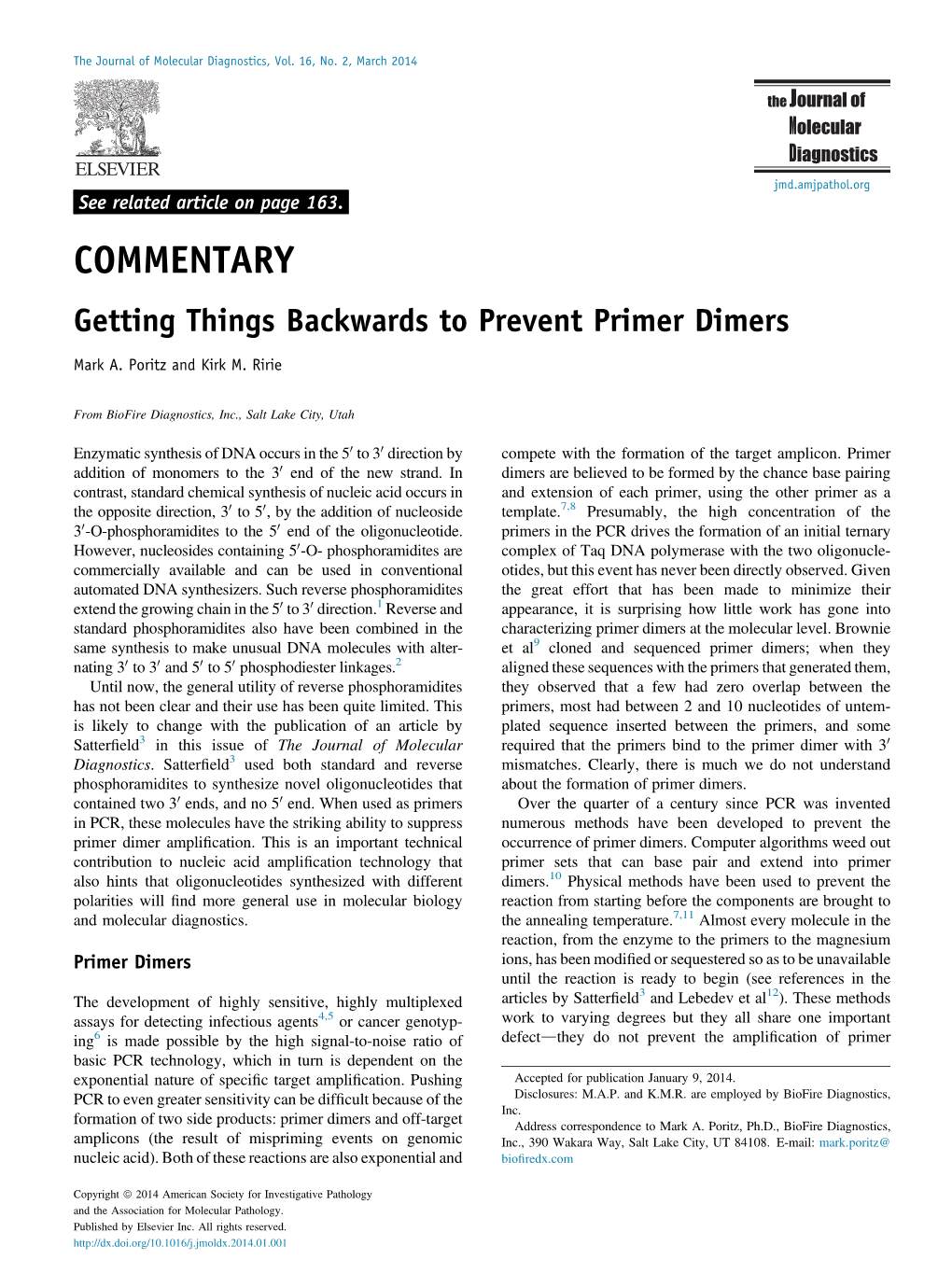 Getting Things Backwards to Prevent Primer Dimers