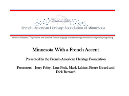 French Settlers in MN