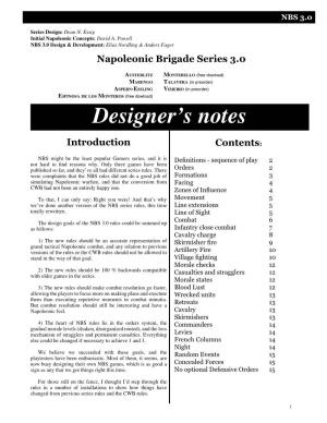 Designer's Notes
