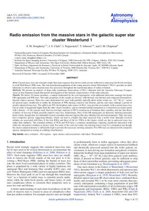 Radio Emission from the Massive Stars in the Galactic Super Star Cluster Westerlund 1