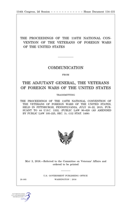 Vention of the Veterans of Foreign Wars of the United States