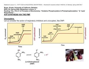 Lecture 13 — FATTY ACID & CHOLESTEROL BIOSYNTHESIS