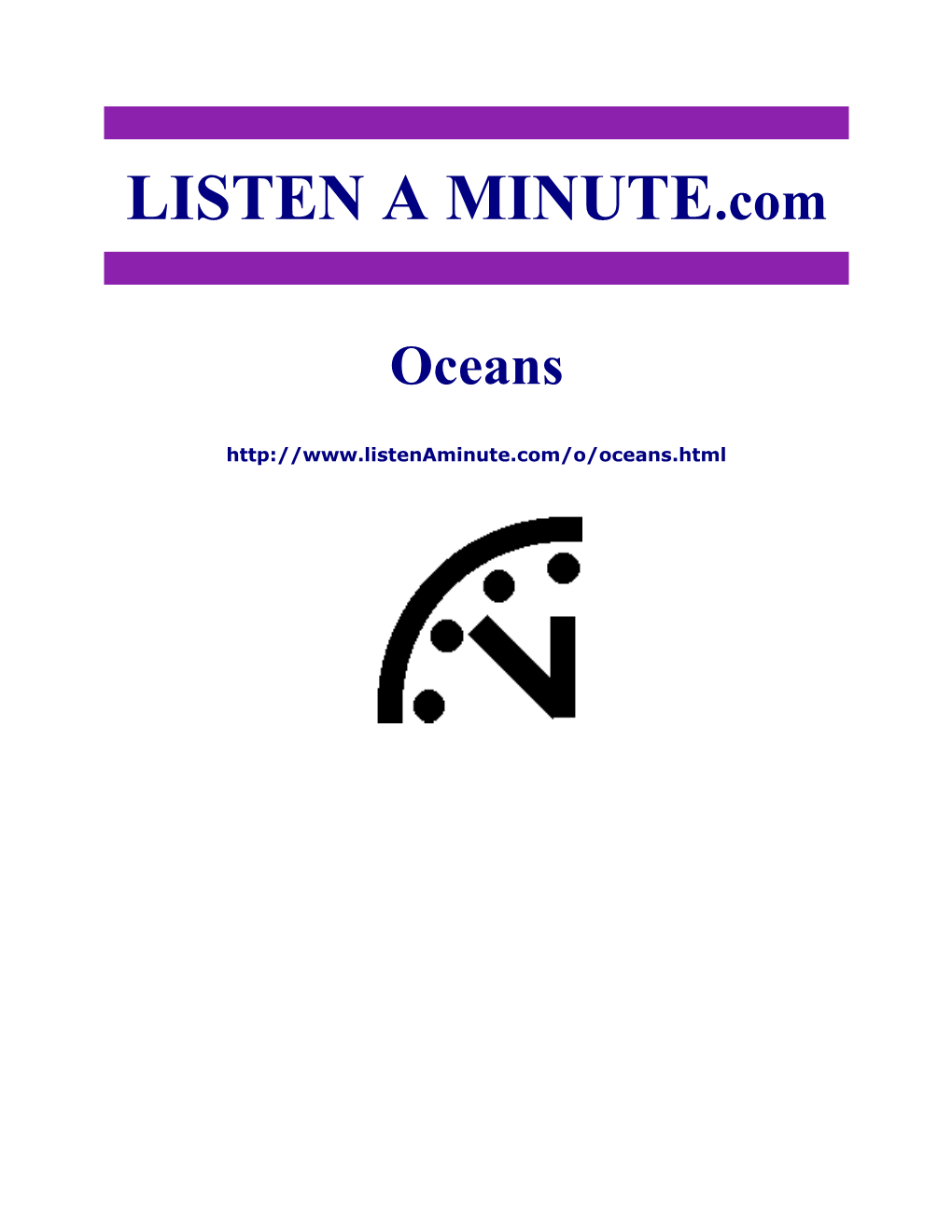 Listen A Minute.Com - ESL Listening - Oceans