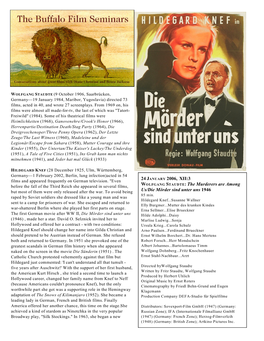 24 JANUARY 2006, XII:3 WOLFGANG STAUDTE: the Murderers Are