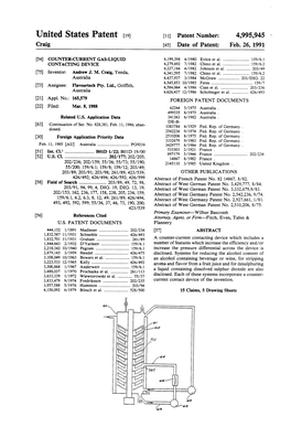 United States Patent 19 11 Patent Number: 4,995,945 Craig (45) Date of Patent: Feb