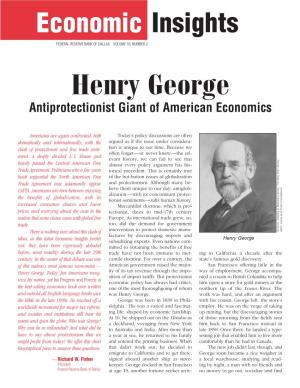 Henry George Antiprotectionist Giant of American Economics