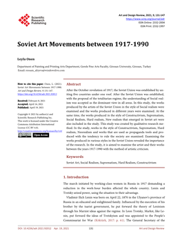 Soviet Art Movements Between 1917-1990