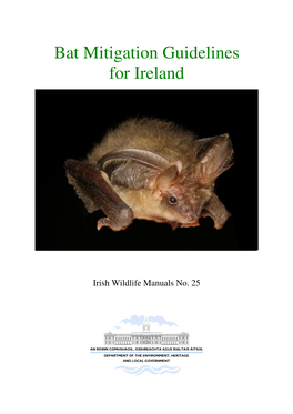 Bat Mitigation Guidelines for Ireland