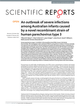 An Outbreak of Severe Infections Among Australian Infants Caused By