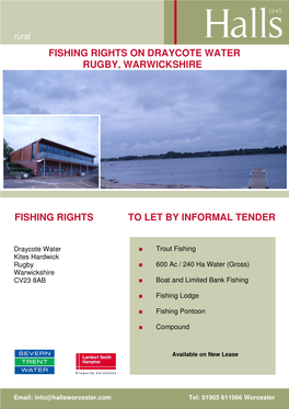 Fishing Rights on Draycote Water Rugby, Warwickshire