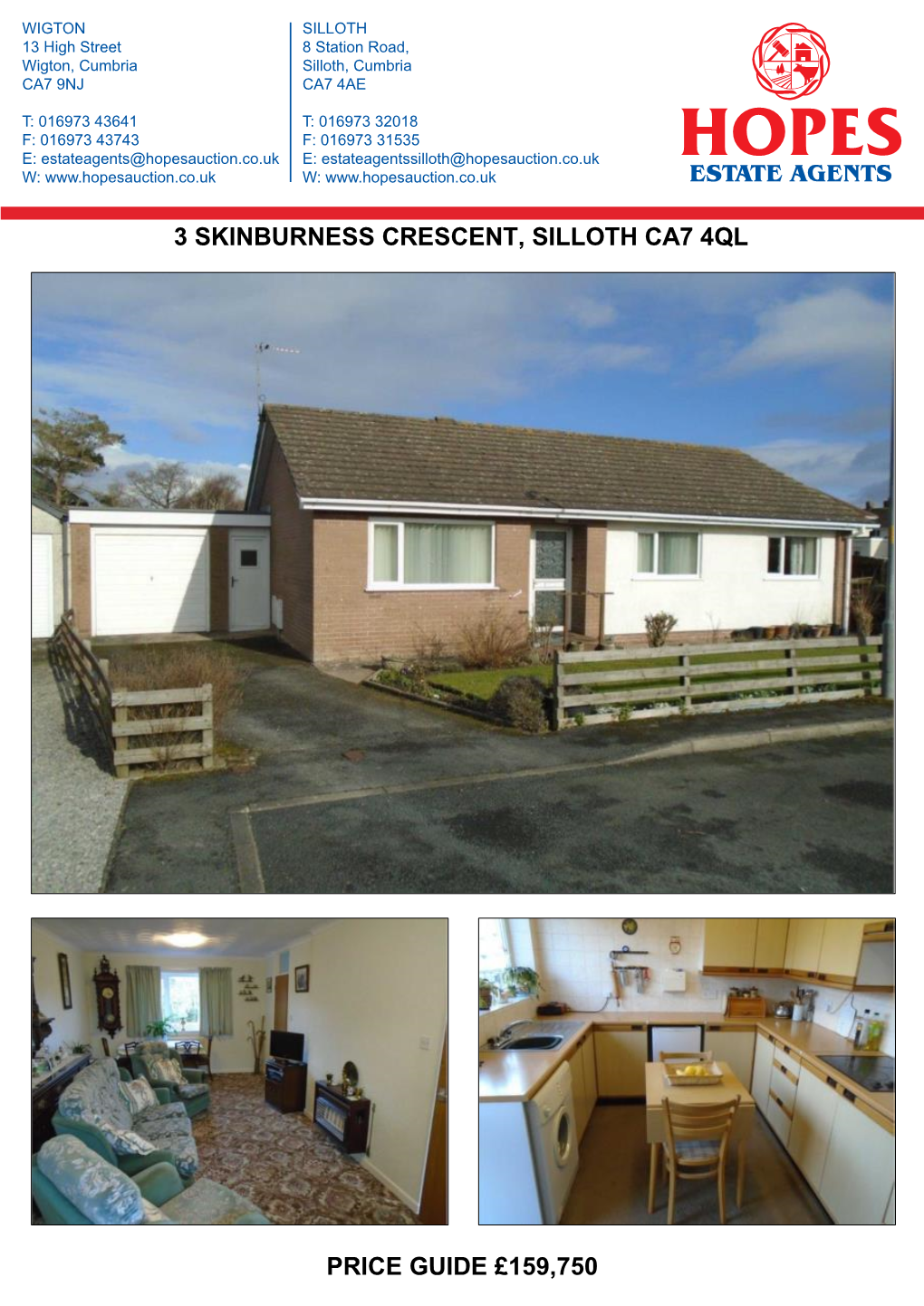 3 Skinburness Crescent, Silloth Ca7 4Ql Price Guide