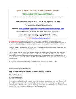 Intercollegiate Football Researchers Association ™