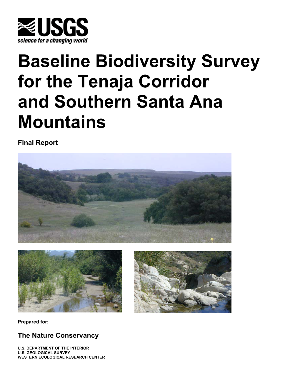 Baseline Biodiversity Survey for the Tenaja Corridor and Southern Santa ...