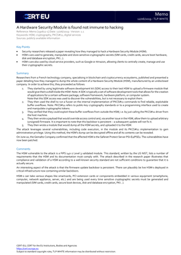 A Hardware Security Module Is Found Not Immune to Hacking